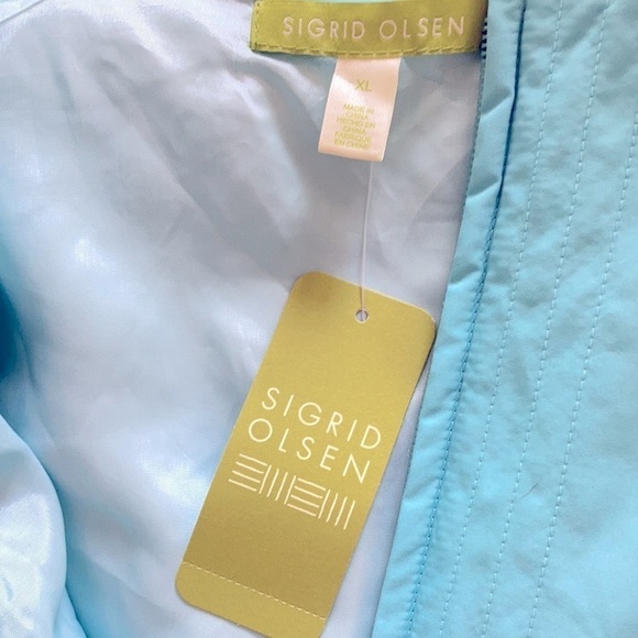 SIGRID OLSEN  Turquoise front zippered Jacket XL NWT $159 - Picture 8 of 9